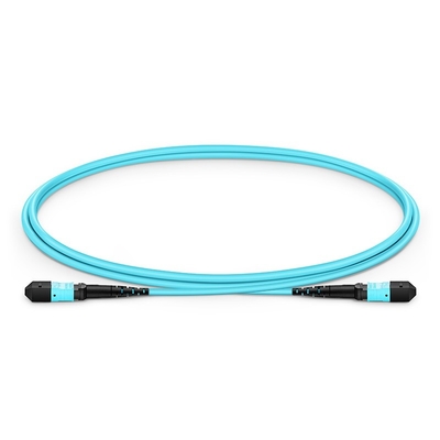 Aqua 1m καλώδιο OM3 κορμών οπτικών ινών τύπων OFNP MPO MPO πολλαπλού τρόπου