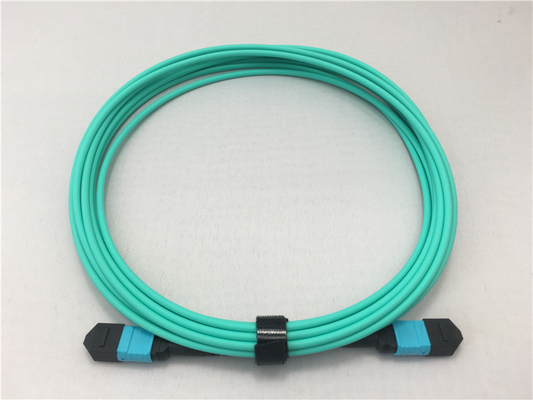Aqua 1m καλώδιο OM3 κορμών οπτικών ινών τύπων OFNP MPO MPO πολλαπλού τρόπου