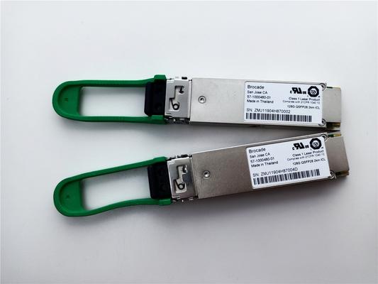 Μπροκάτ 57-1000480-01 XBR-000285 128G QSFP28 2km 1310nm SMF Transceiver Module με συνδετήρα LC